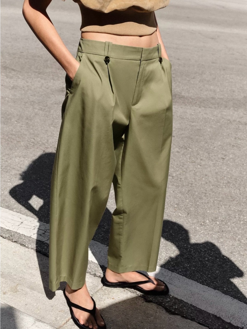 Zara mid-rise straight leg chino pants